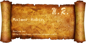 Malmer Robin névjegykártya